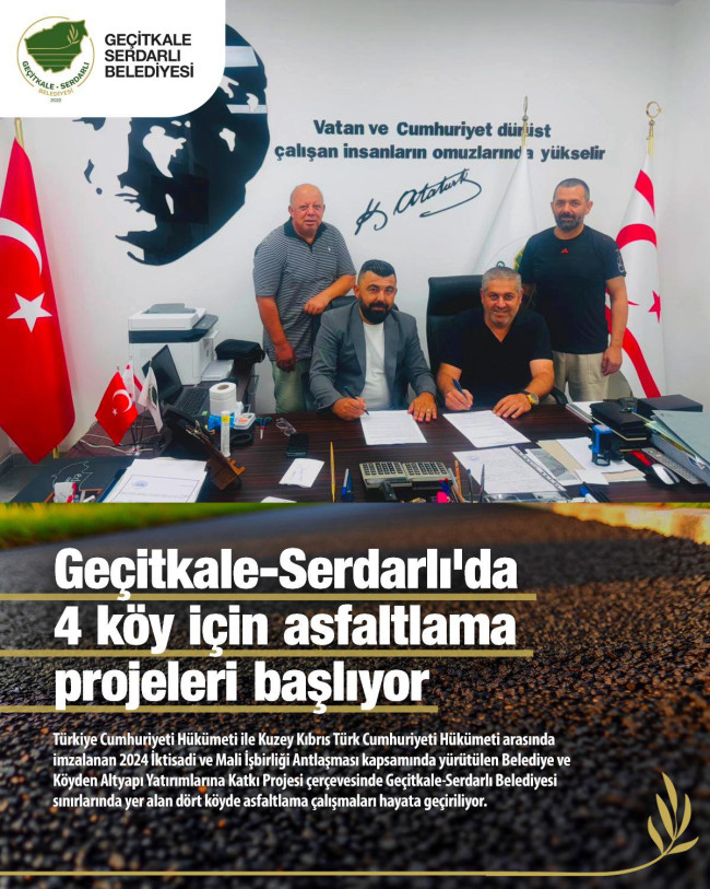 GEÇİTKALE-SERDARLI&#039;DA 4 KÖY İÇİN ASFALTLAMA PROJELERİ BAŞLIYOR