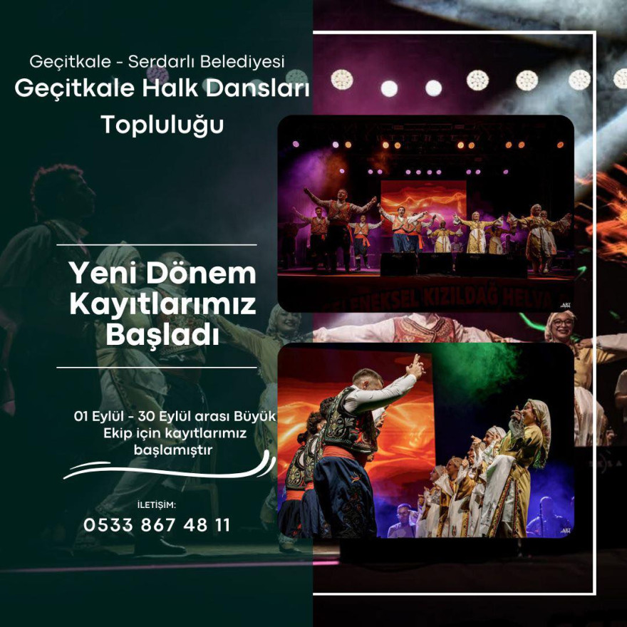 GEÇİTKALE-SERDARLI BELEDİYESİ HALK DANSLARI TOPLULUĞU YENİ DÖNEM KAYITLARI BAŞLADI