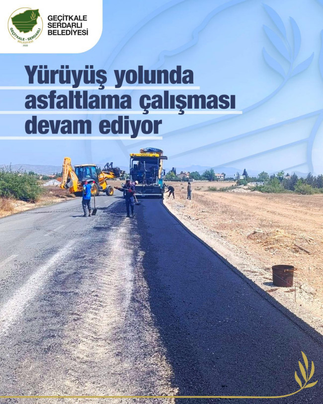 SERDARLI YÜRÜYÜŞ YOLUNDA ASFALTLAMA ÇALIŞMALARI SÜRÜYOR