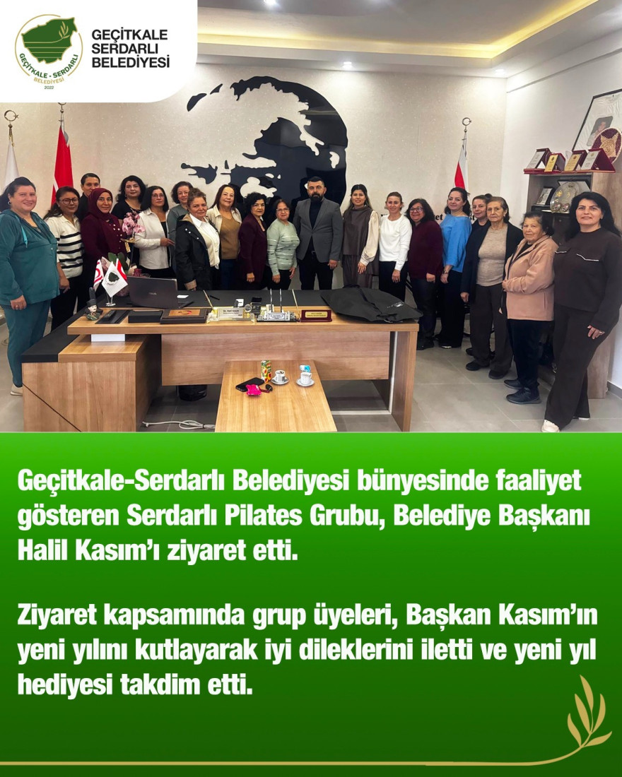 Serdarlı Pilates Grubu, Belediye Başkanı Halil Kasım&rsquo;ı Ziyaret