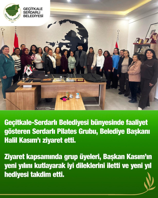 Serdarlı Pilates Grubu, Belediye Başkanı Halil Kasım&rsquo;ı Ziyaret