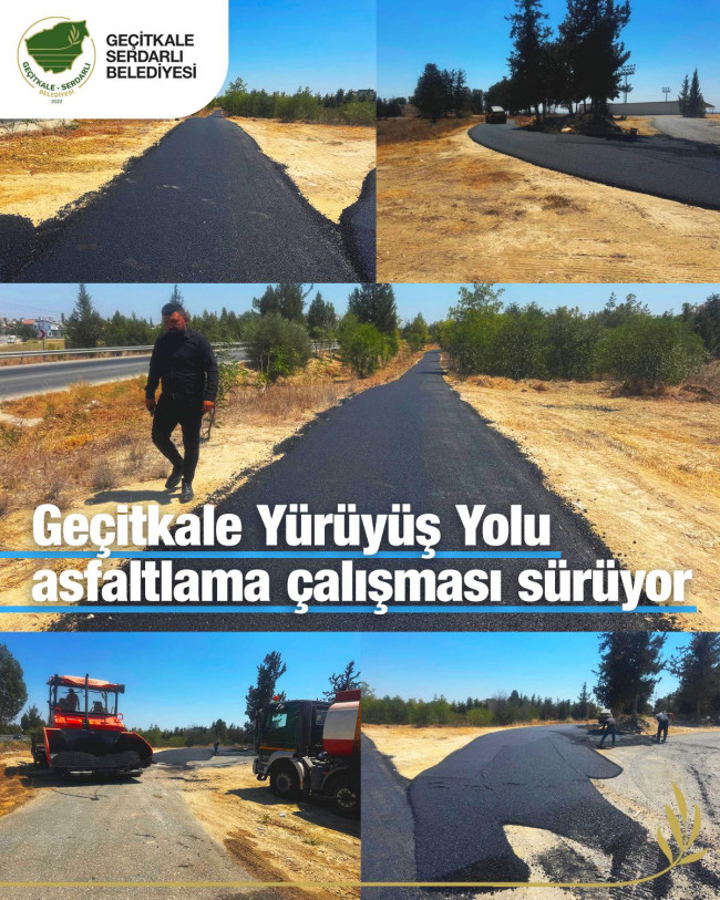 GEÇİTKALE YÜRÜYÜŞ YOLU ASVALTLAMA ÇALIŞMALARI SÜRÜYOR