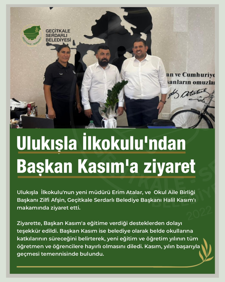 ULUKIŞLA İLKOKULU’NDAN BAŞKAN KASIM’A ZİYARET