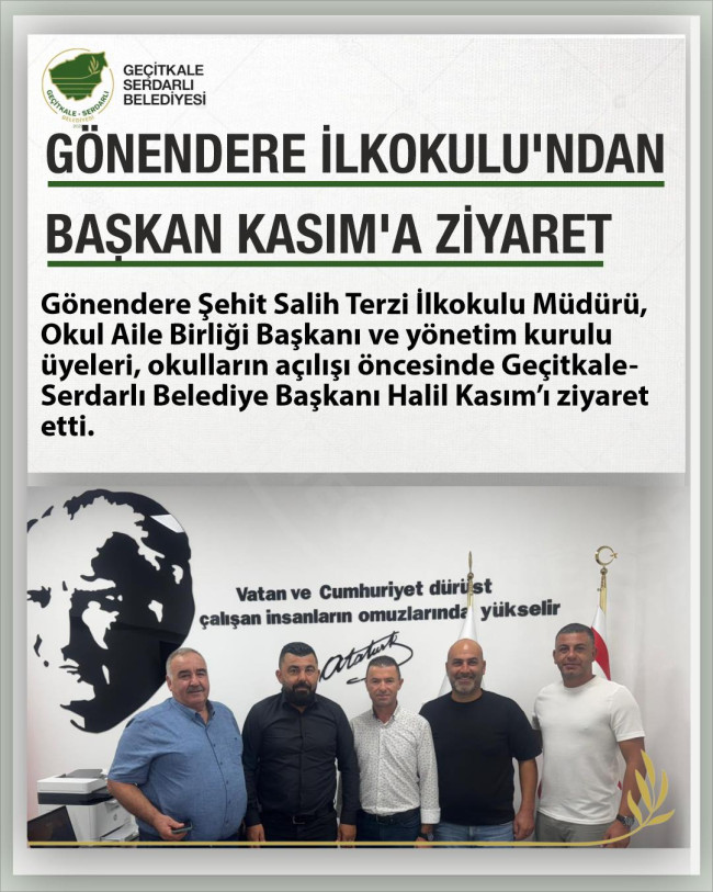 GÖNENDERE İLKOKULU&#039;NDAN BAŞKAN KASIM&#039;A ZİYARET